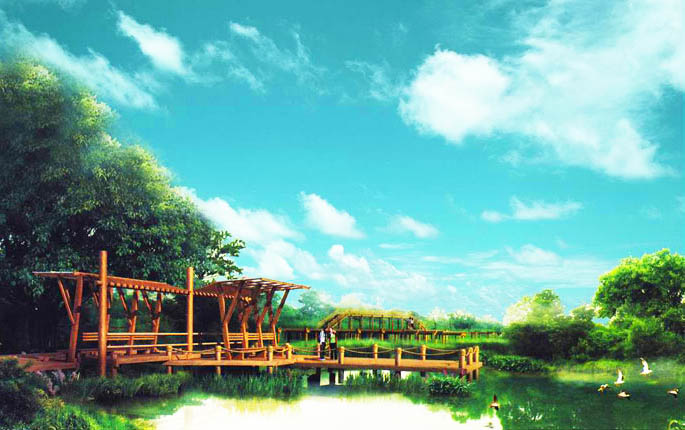 广西贺州太白湖公园效果图