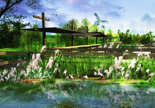 广西贺州太白湖公园效果图