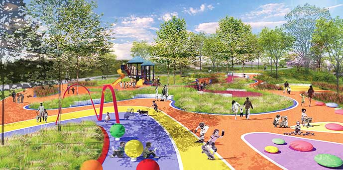 鄂州广家洲大堤湖滨湿地公园效果图