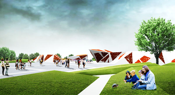 日照经济开发区三河景观规划设计局部效果图