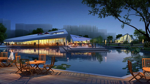 洪雅青衣江两岸景观公园外局部效果图